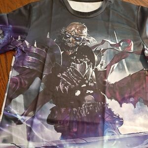 New Men's Small 3D Skull Graphic Skeleton Robot Shirt